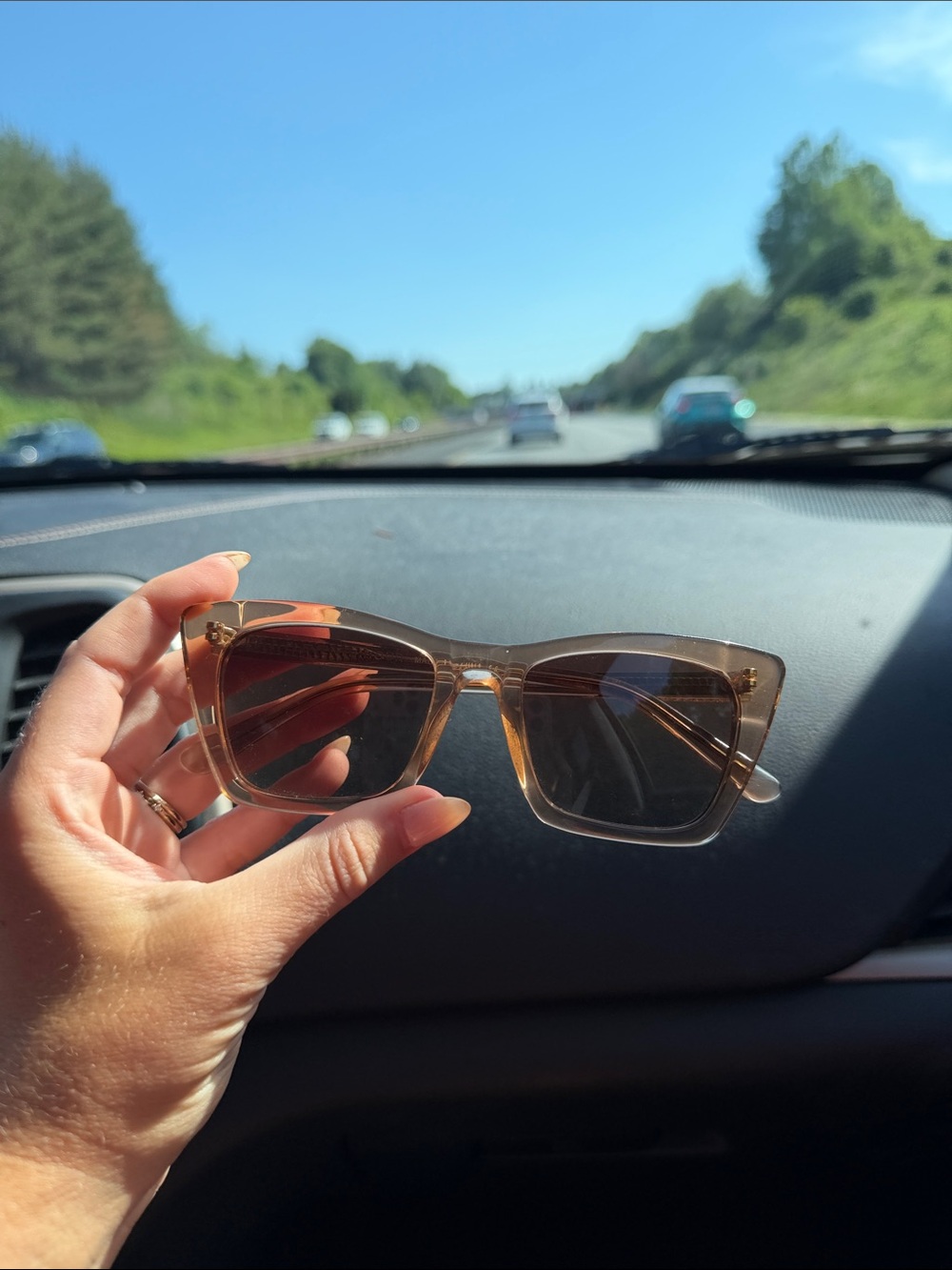 Transparent Brown Square Sunglasses Eleventh Hour